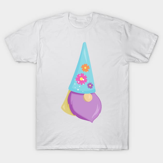 Cute Gnome, Little Gnome, Garden Gnome, Flowers T-Shirt by Jelena Dunčević